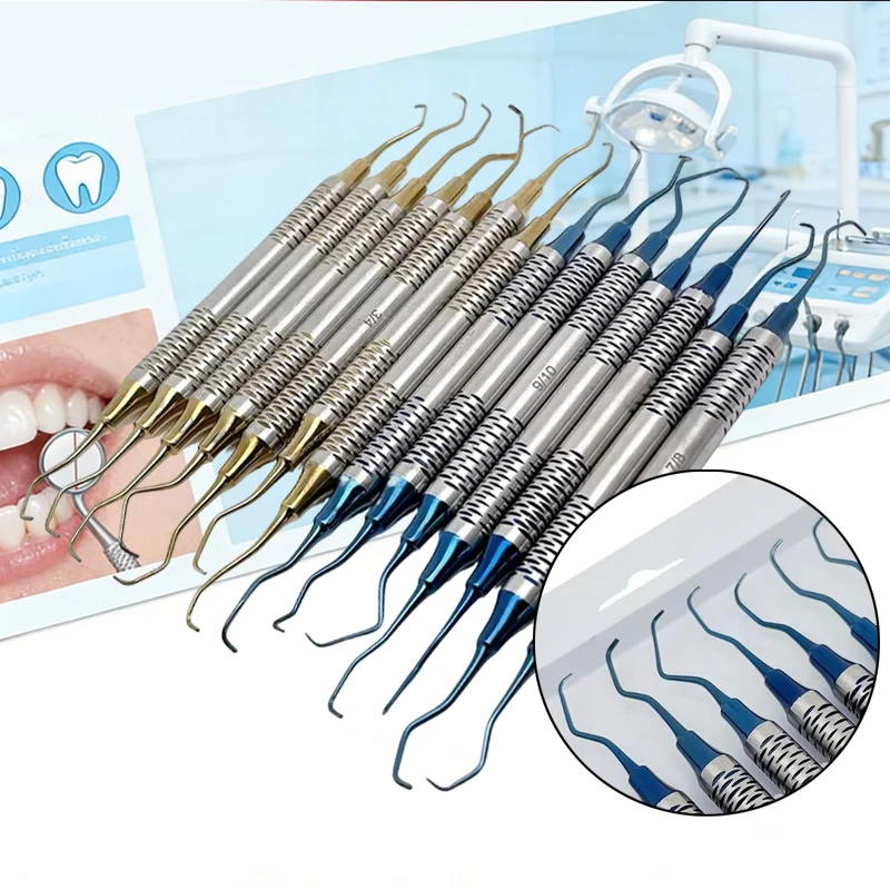 

7Pcs Gracey Curettes Scaling Set Dental Instruments for Subgingival Calculus Removal Periodontal Kit for Dentist