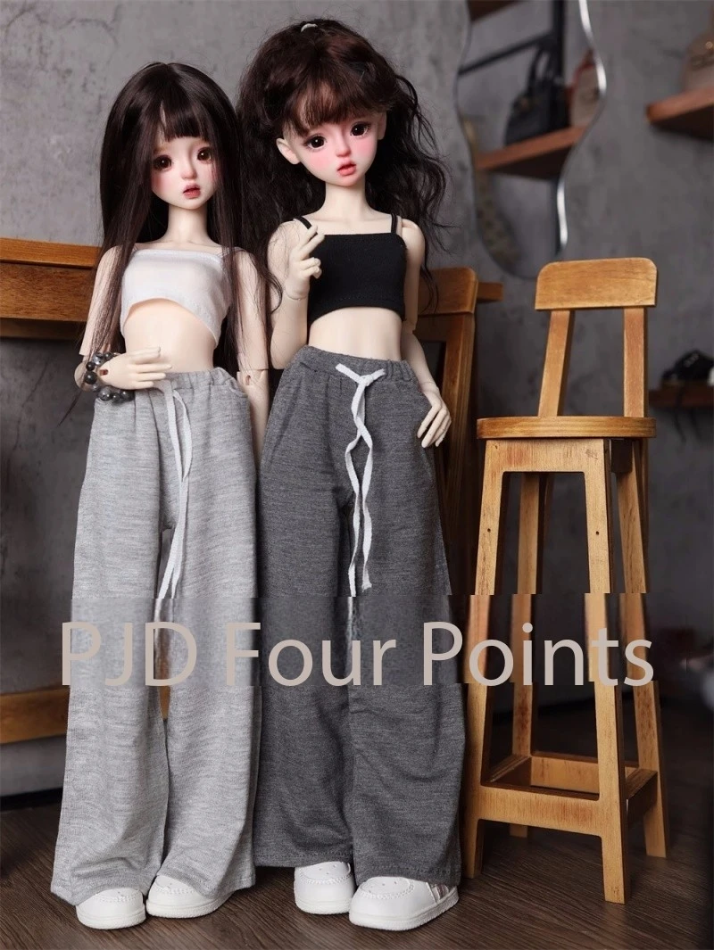 bjd 인형 옷은 1/6 1/4 1/3 75cm 삼촌 사이즈의 조임 끈 신축성 있는 허리 캐주얼 바지와 긴 바지에 적합합니다.