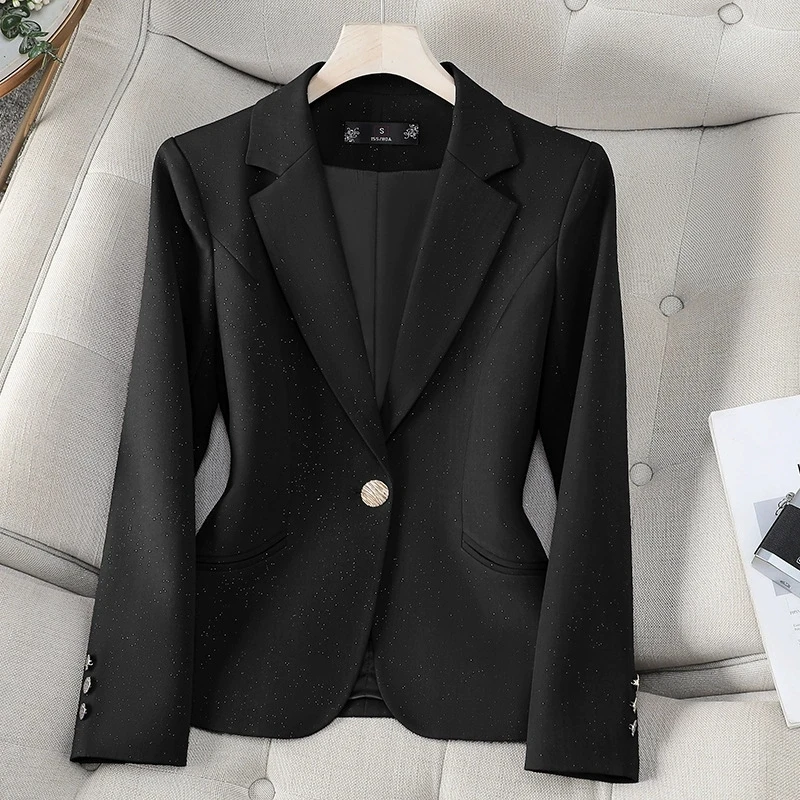 2025 printemps automne femmes Blazer veste dames noir kaki rouge bouton unique femme affaires travail porter costume formel manteau vêtements d'extérieur