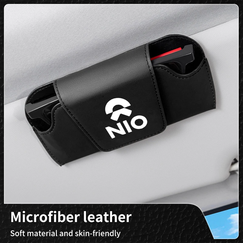 

Car Glasses Holder Leather Sun Visor Sunglasses Bag Auto Accessories For Nio ES6 EC6 ES8 ES7 ET5 ET7 EP9 EVE 2021 2022 2023