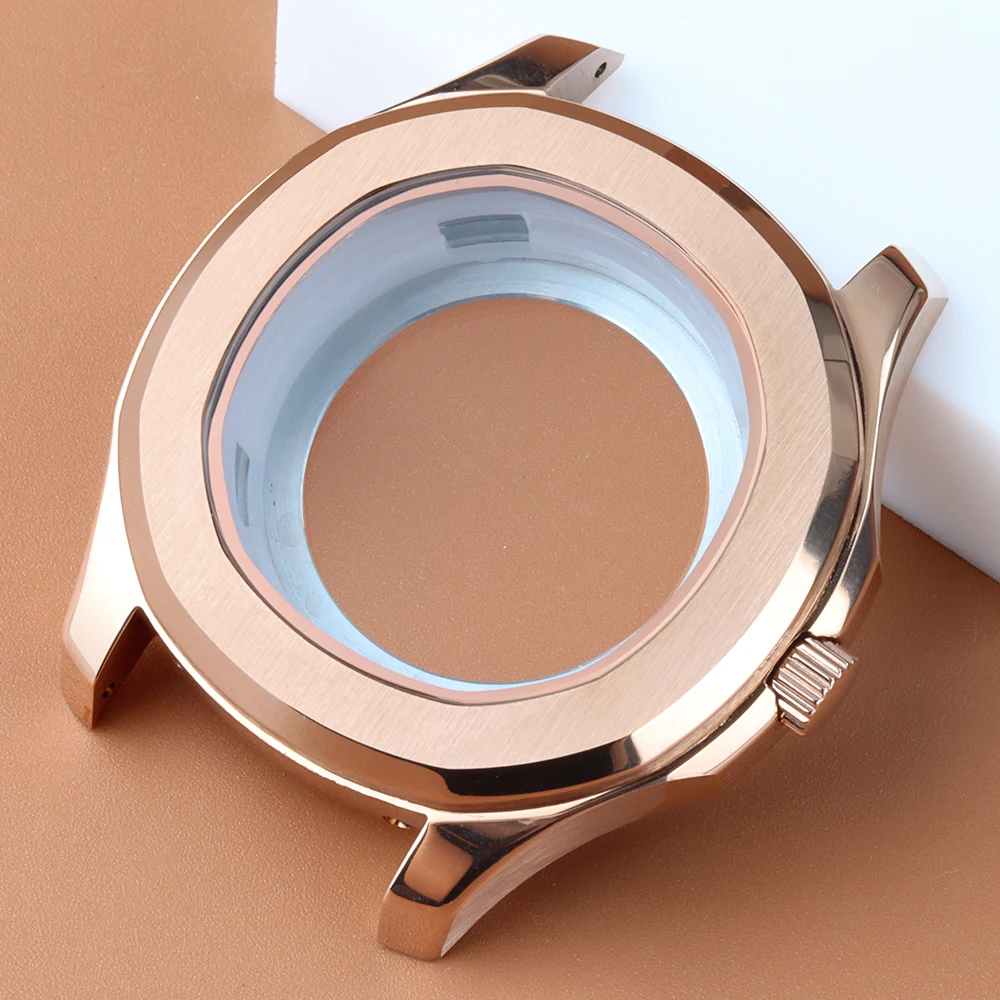

Rose Gold 42mm Watch Case NH35 Watch Accessories Stainless Steel Fit NH35 NH36 Movement 31.5MM Dial Waterproof Aquanaut Case