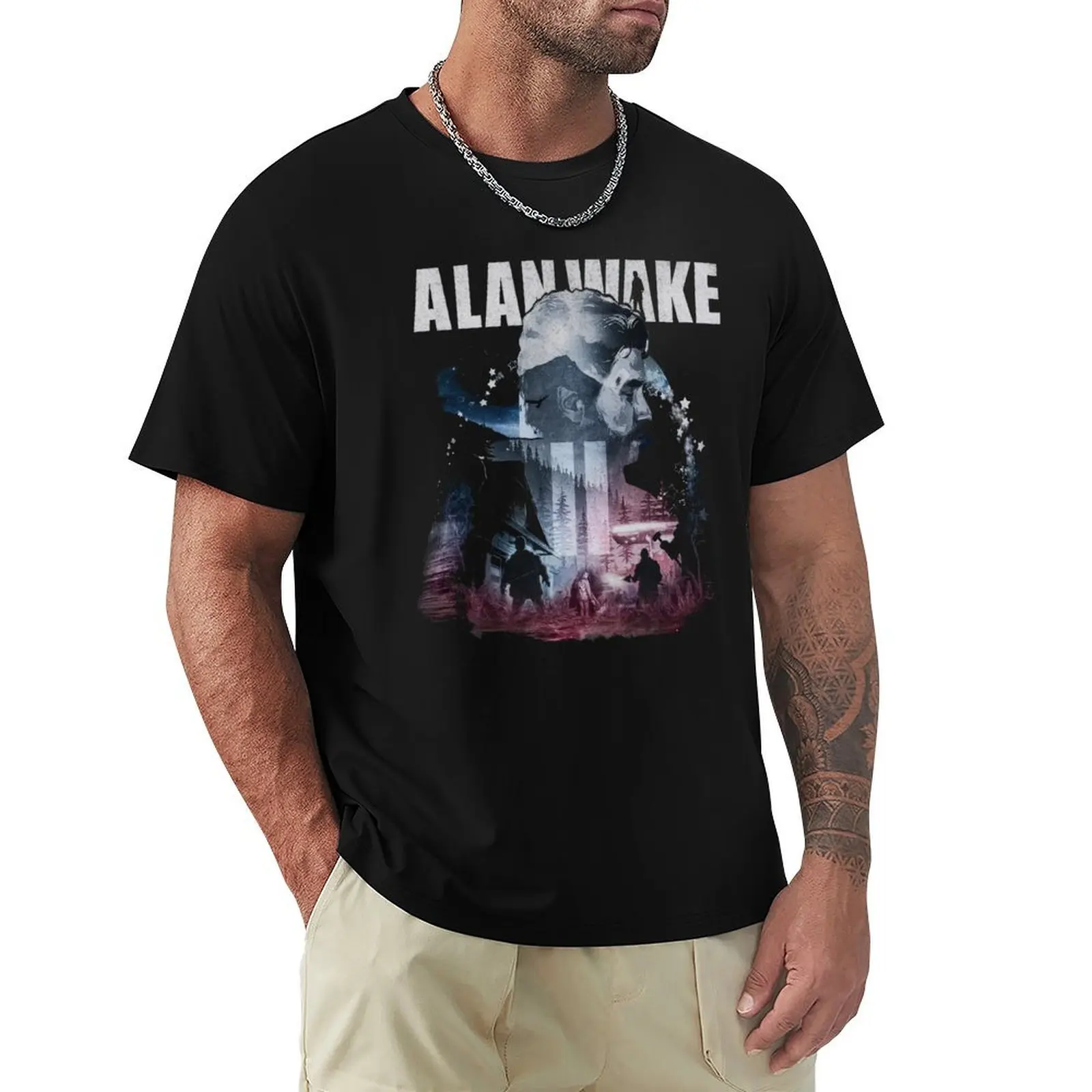 

Alan Wake Horror Game T-Shirt Minimalist Casual Short Sleeve Top