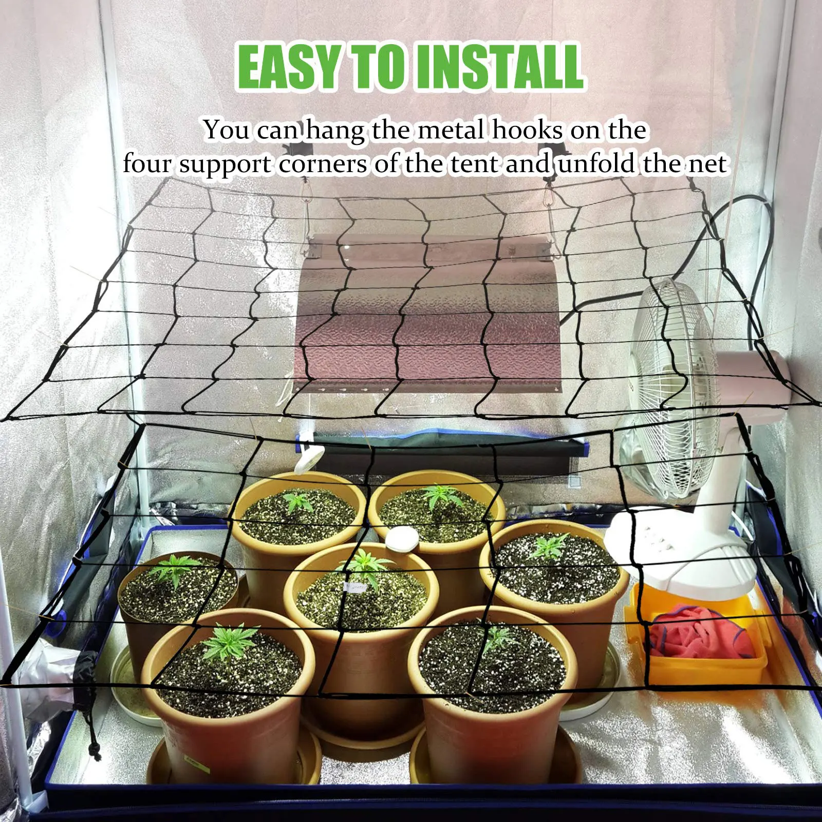 

1pc Plant Support Netting Garden Netting System Elastic Gardening Trellis For Vegetables Fruits Flowers Outdoor Garden Tool