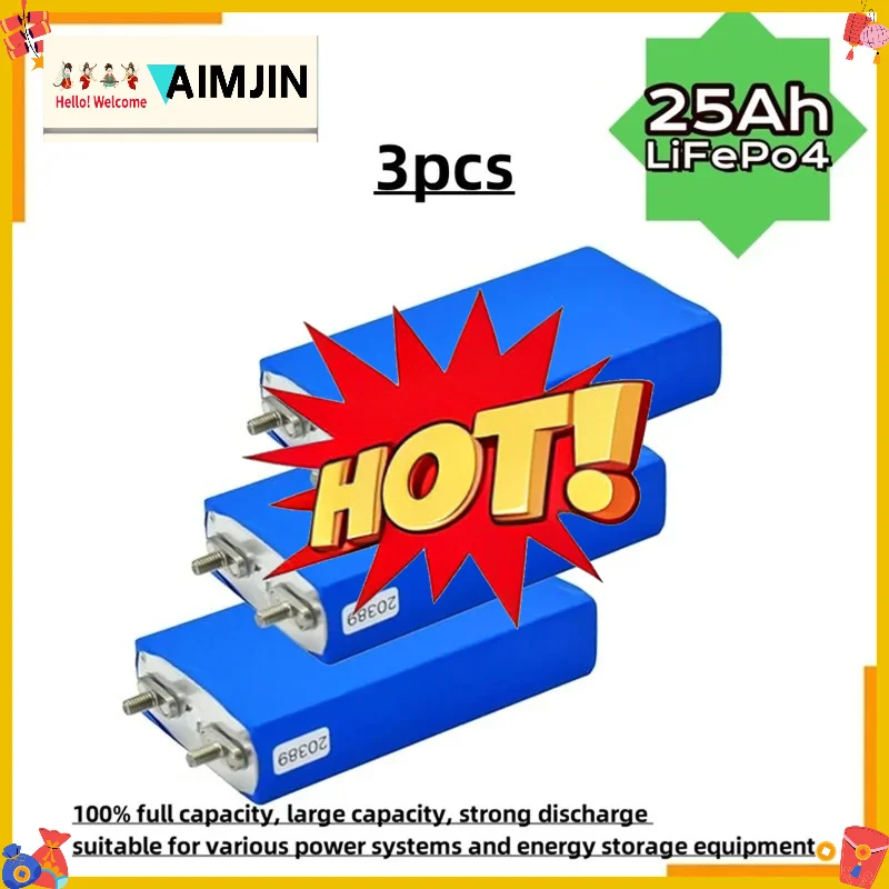 🔧🔧LiFePO4 3.2V 25AH lithium iron phosphate battery for 12V 24V 4S electric scooters, RVs, and solar energy storage systems