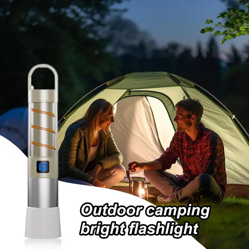 

LED Flashlight Work Light With Hook 2 Brightness Modes Rechargeable Tent Light For Camping Biking Hiking Outdoor Home