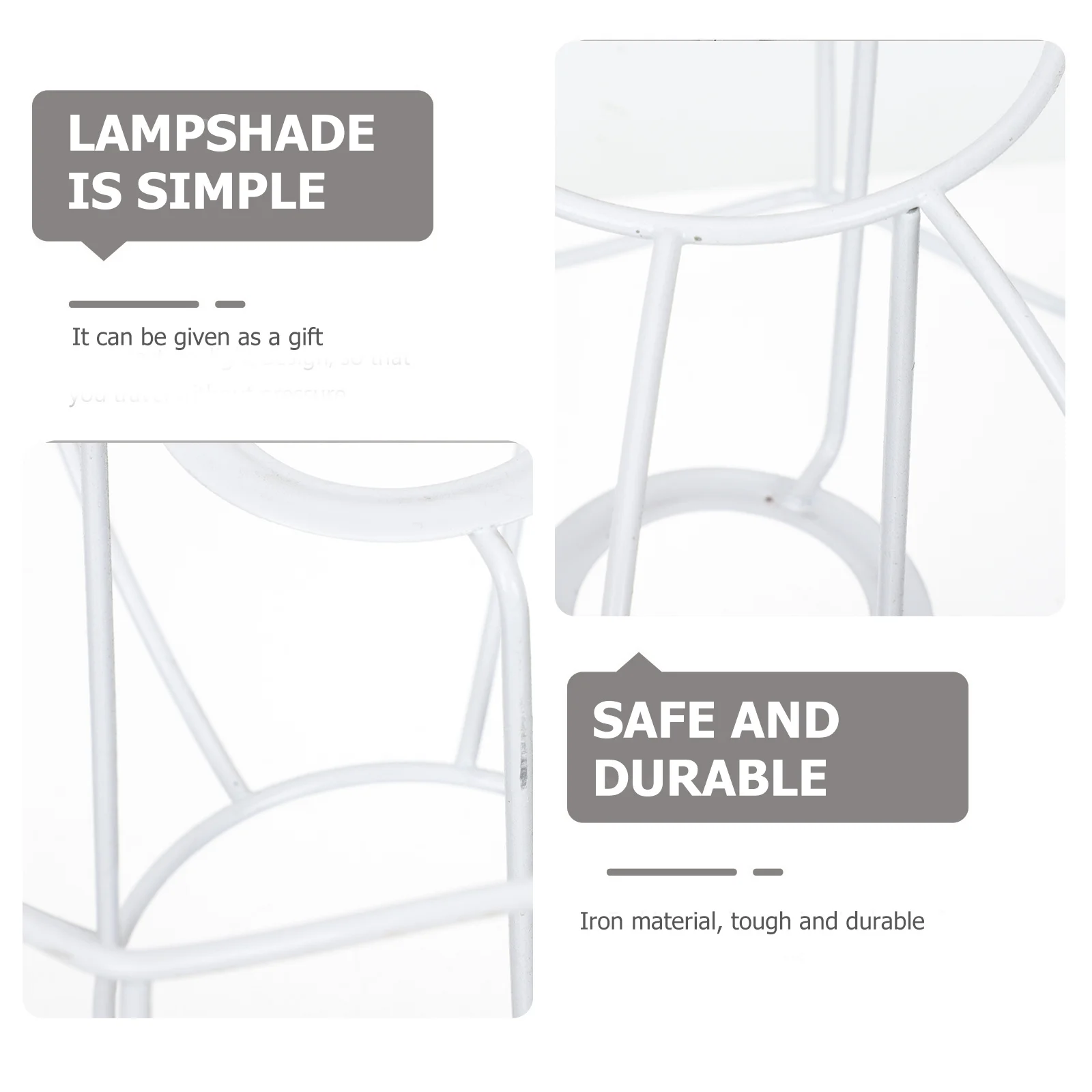 

8.5 Inch Lampshade Frame Metal Ring Support Wire Lamp Shade Durable Iron Material DIY Lighting Accessories Table Desk Lamps