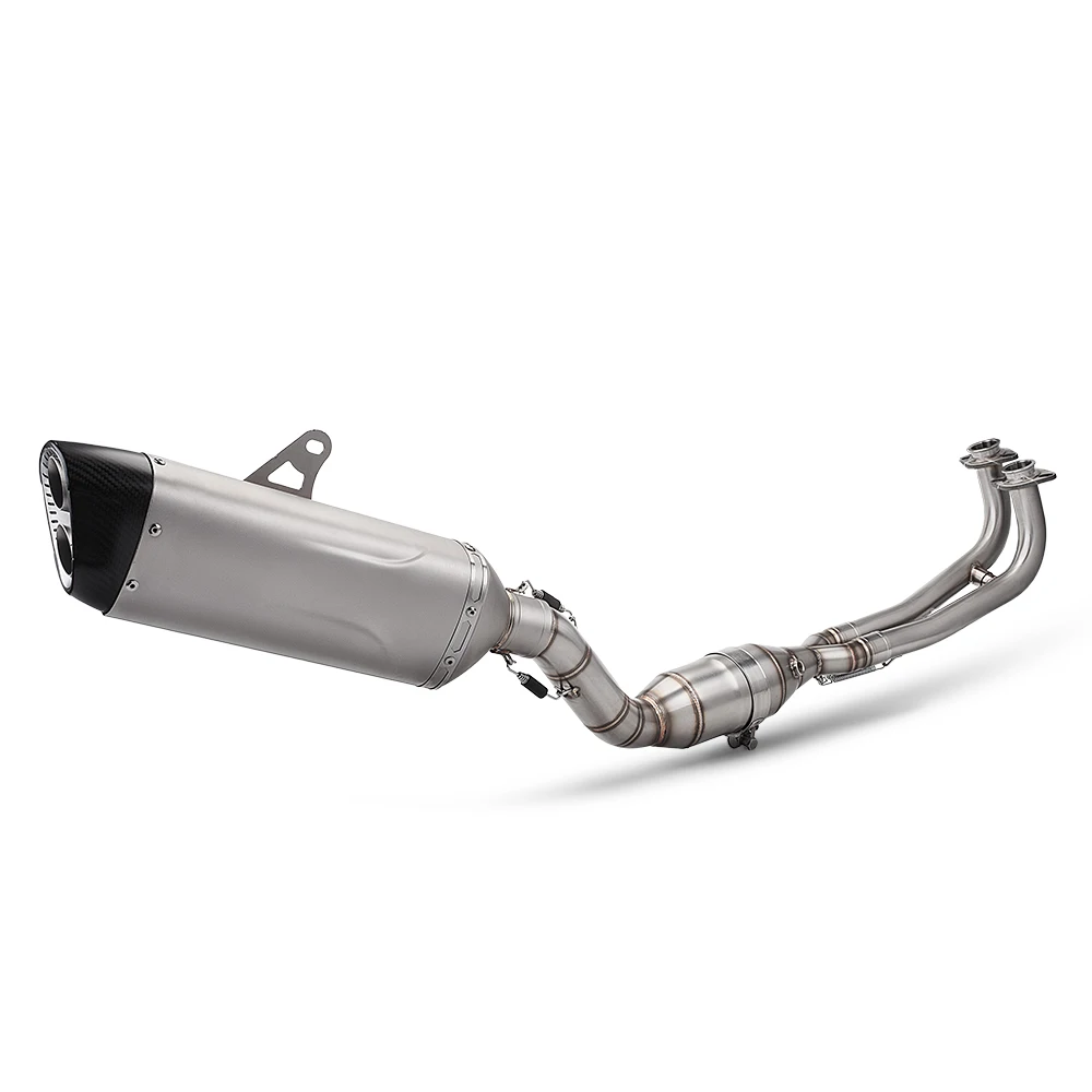 For TMAX530 Tmax560 Slip on Motorcycle Front Tube Stainless Steel Pipe Exhaust System (2016-2025) Racing Line Original Position