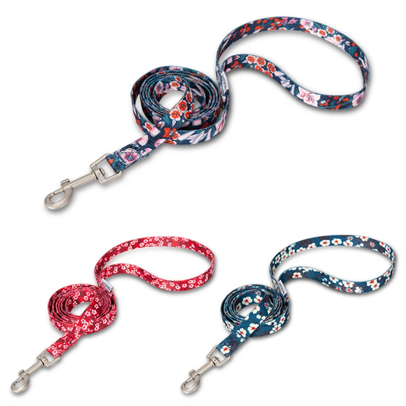 Winhyepet Floral Print Pet Leash 120CM Fashion Durable Kitten Ethnic Style Pet Walking Drag Pull Leash for Puupy,Cat