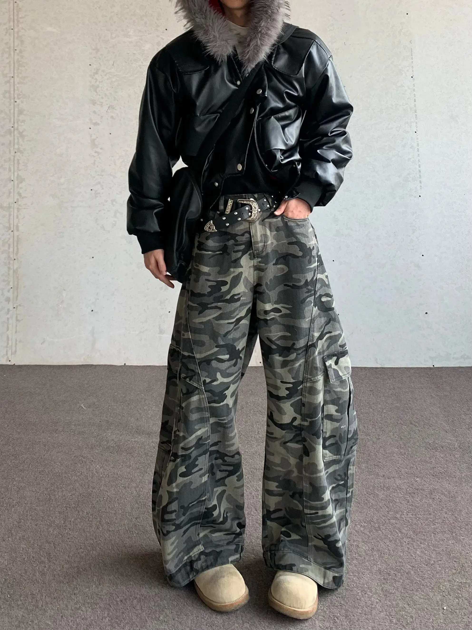 

Джинсы American Sle Camouflage свободного кроя CleanFit, универсальные брюки с низкой посадкой, прямые штанины, повседневная одежда на все сезоны