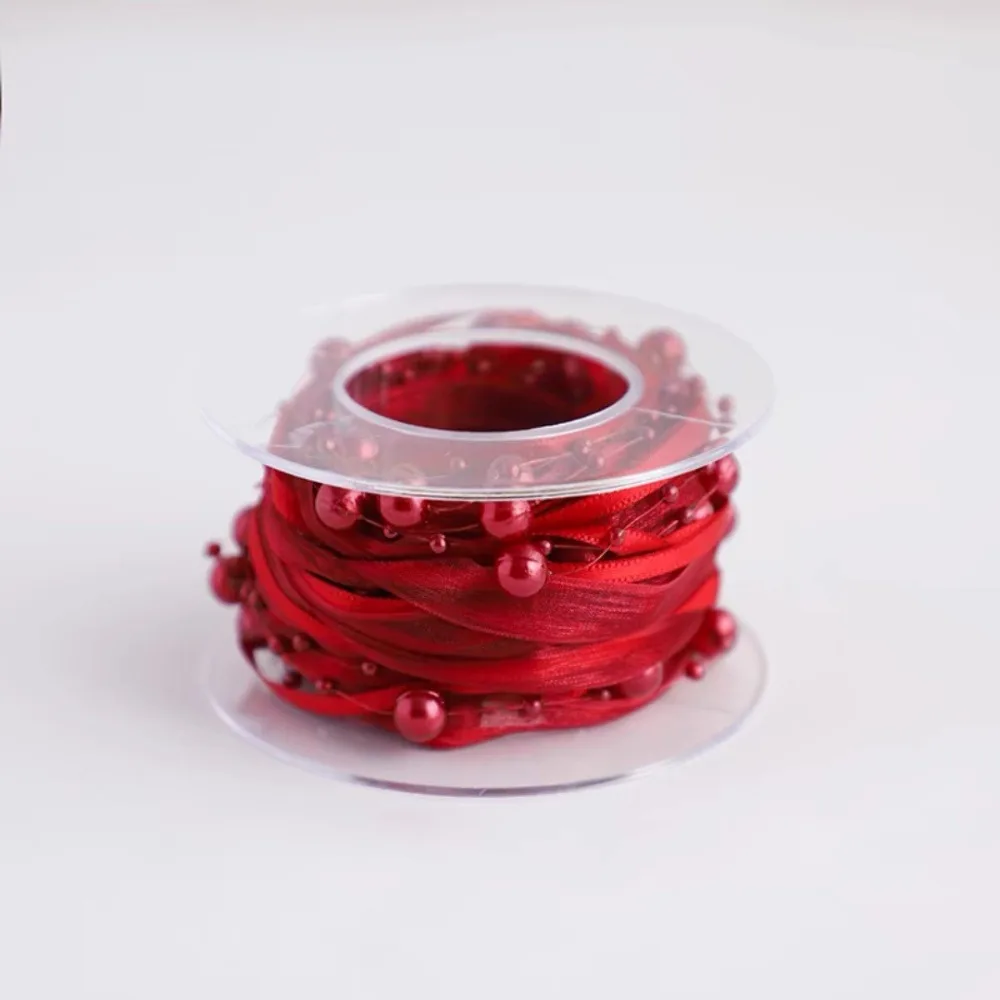 Decoration 1 Roll 4.5m Bead Yarn Florist Materials Beaded Pearls Pearl Ribbon DIY Clothing Sewing Flower Wrapping Ribbon