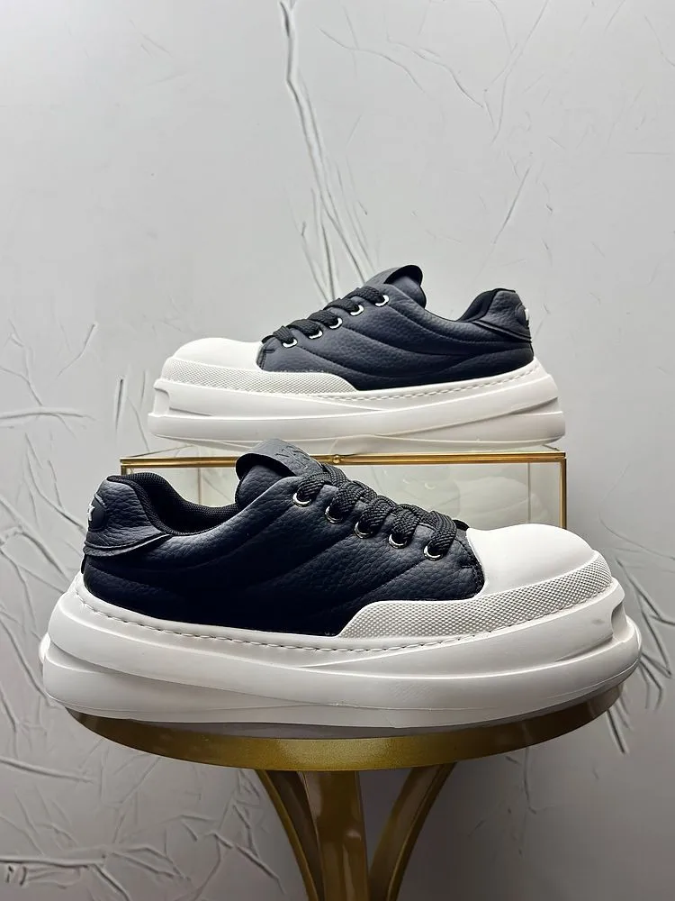 New Hip Hop Mens Round Toe Platform Shoes Lace Up Spring Summer Footwear Casual Sneakers Designer Fashion Walking Low Top Shoes