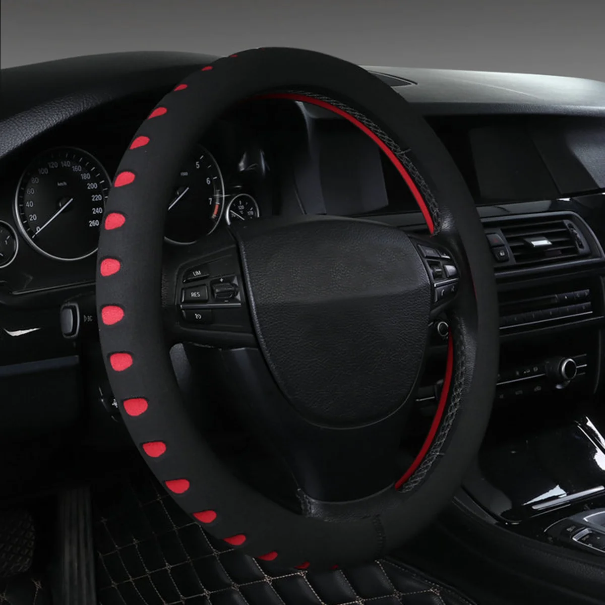 

Steering Wheel Cover 38Cm Universal Anti-Slip Elastic Pvc Car Wheel Protector Comfortable Car Interior Accessory For Smooth Grip