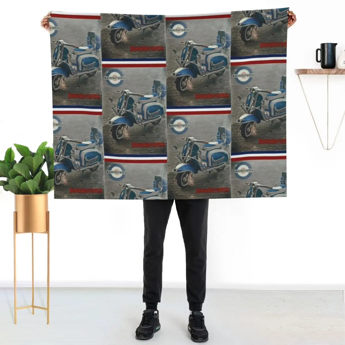 Retro Lambretta scooter Throw Blanket Retros Sofas Hair Picnic Winter beds Moving Blankets