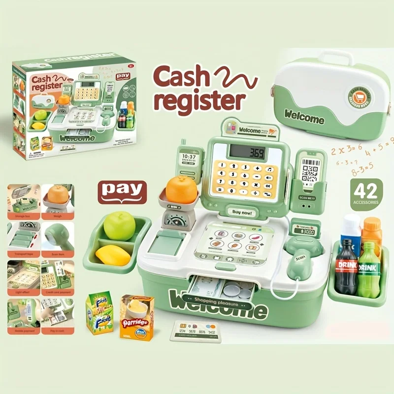 set-registratore-di-cassa-per-gioco-di-ruolo-42-accessori-inclusi-giocattolo-interattivo-per-supermercato-sviluppa-le-abilita-matematiche-per-bambini-dai-3-anni-in-su