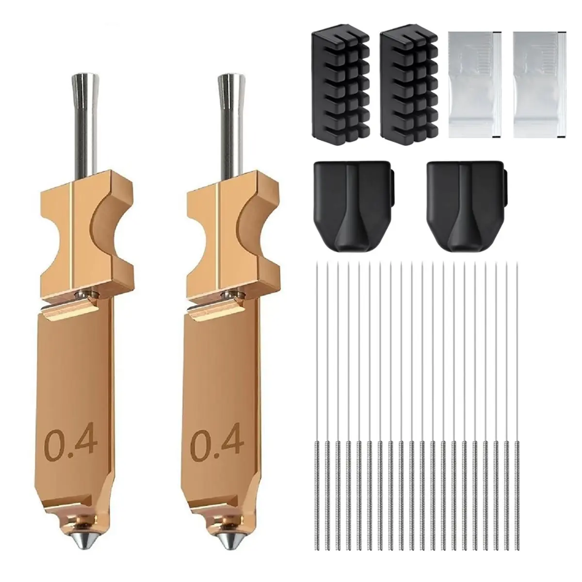 Eco-friendly AD5X Nozzles Kit, with 2PCS 0.4MM Nozzles, All Metal Integrated Hotend, Compatible with AD5X 3D Printer Parts