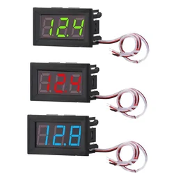 3 Wire LED Digital DC Voltmeter 0.56 Inch DC0V-30V Reverse Connection Protection 20cm Lead Voltage Table Power Supply Measuring