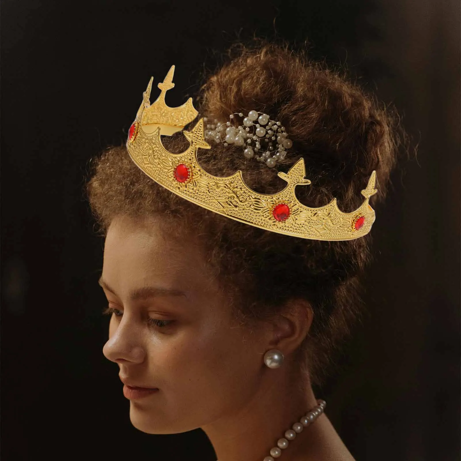 أغطية رأس على شكل تاج معدني عتيق للرجال والأولاد، دعائم أزياء الملك، زينة حفلات أعياد الميلاد، إكسسوارات الحفلة الراقصة، قبعة تيارا الملكية في العصور الوسطى