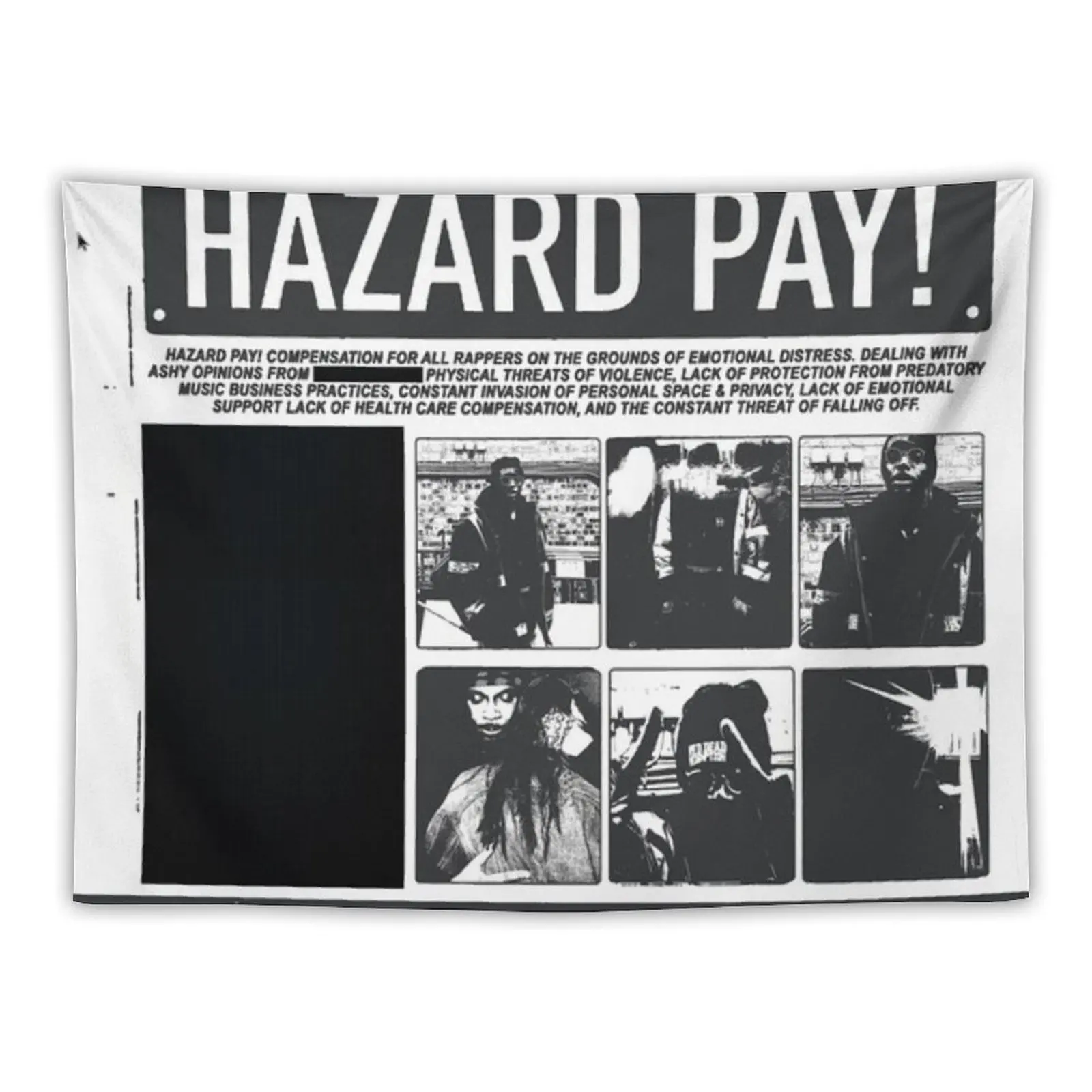 

JPEGMAFIA HAZARD DUTY PAY! Tapestry Hanging Wall On The Wall Room Decorations Aesthetics Bathroom Decor Tapestry