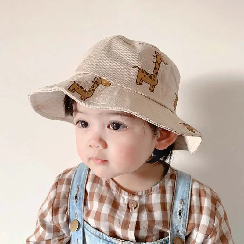 Cartoon Giraffe Baby Bucket Cap Outdoor Beach Children Sun Hat Kids Panama Cap Baby Boys Girls Cap