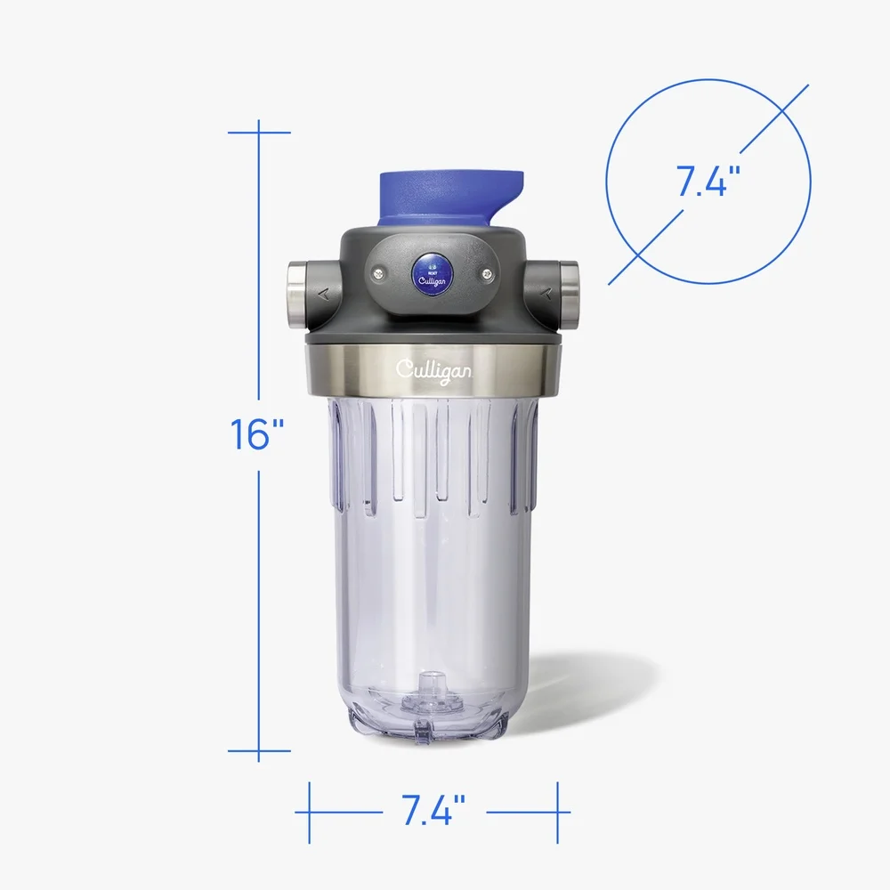 Hochleistungs-Wasserfiltrationssystem für das ganze Haus, 2,5 cm, klares Filtergehäuse, Entfernung von Sediment- und Rostskalen, einfach zu installierender Monitor