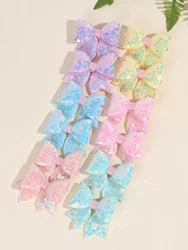2pcs Sequin Girls Hair Bows,Shining Mesh Bow Hair Clips for Kids,Exquisite Hairpins with Tail,Kids Glitter Hair Clips Headwear