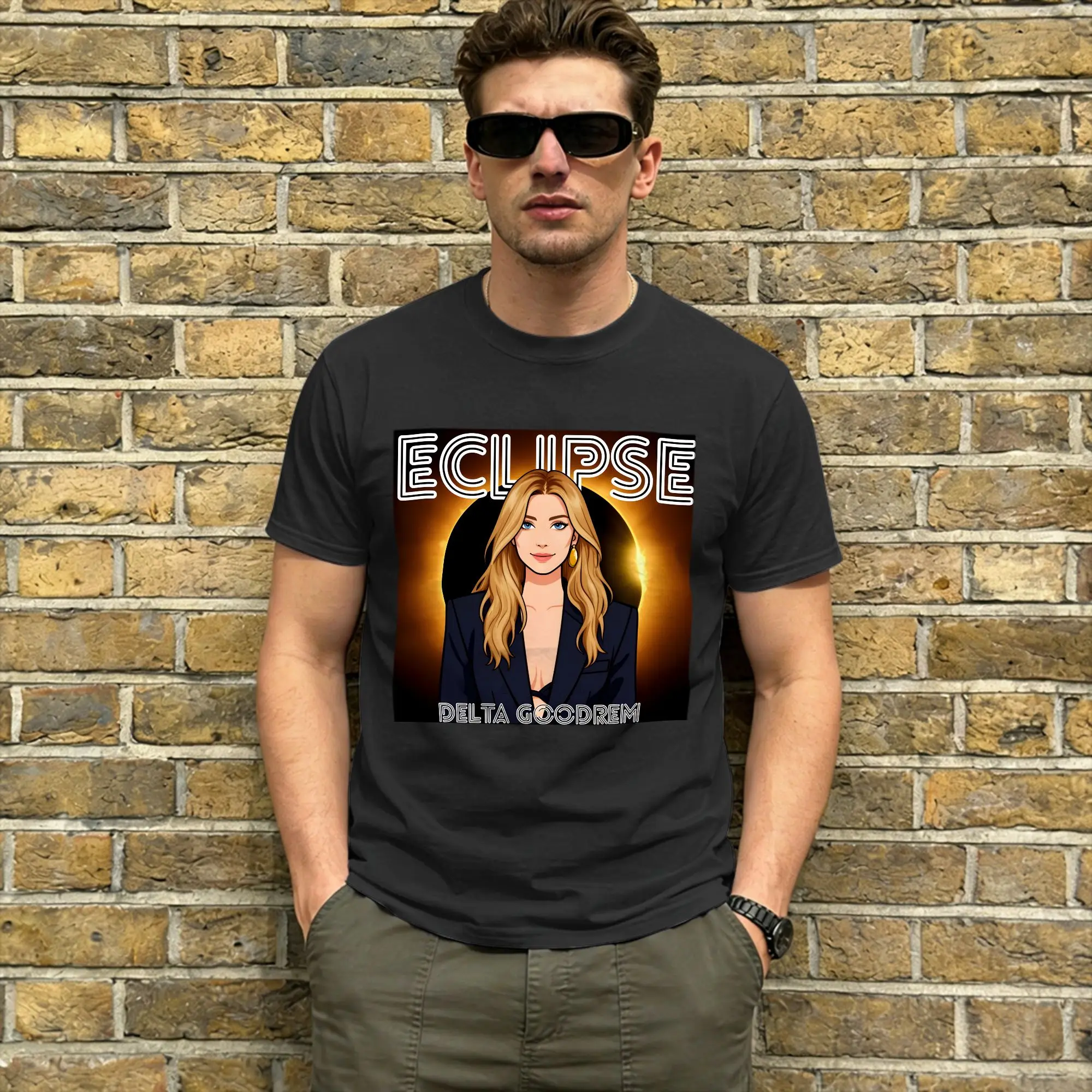 Delta Goodrem Eclipse  Cotton T-Shirt For Adult Beach Eurovisions 2026 Streetwear T-Shirts O-Neck Fashion Tees Big Size Tops