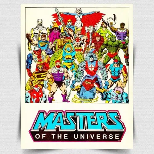 OF THE UNIVERSE METALLSCHILD PLAQUE Retro-Cartoon-Posterdruck für Männerhöhle – Aluminium