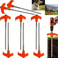 11Pcs Heavy Duty Spiral Screws With Hex Socket Stakes Ground Anchors Camping Stakes Tent Ground Nail Screw In Camping Tent Pegs