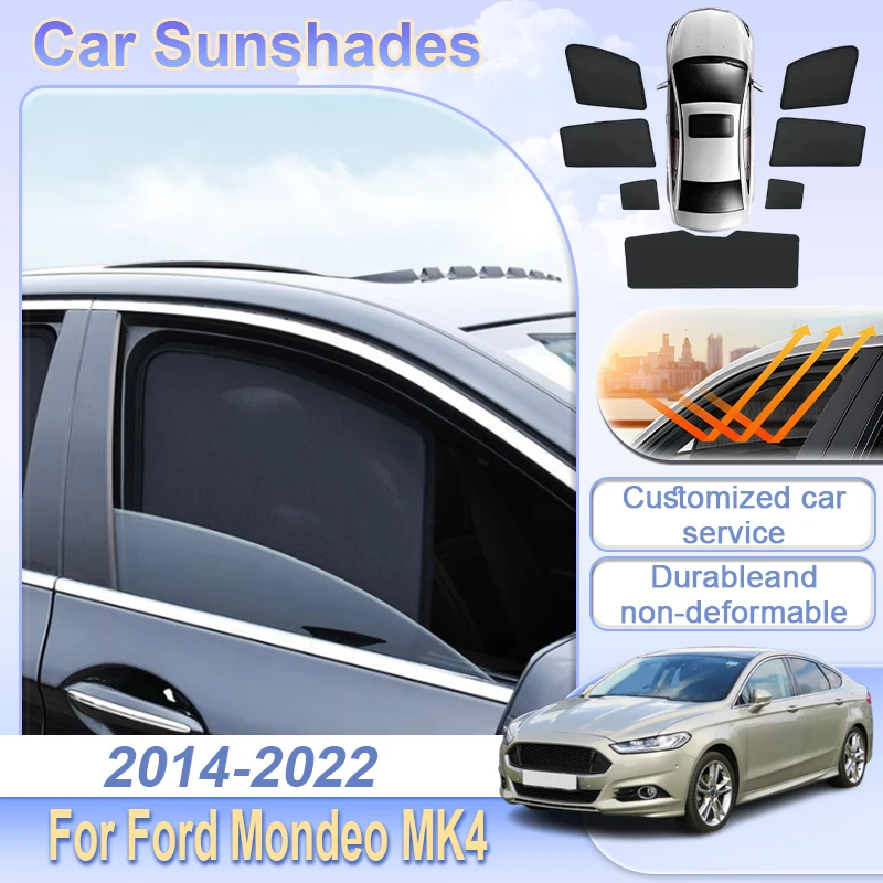 

Auto Accessories For Ford Mondeo MK4 2014 2016 2018-2022 Fusion MK2 Car Mesh Sunshades Custom Window Visors Sun Shade Curtain