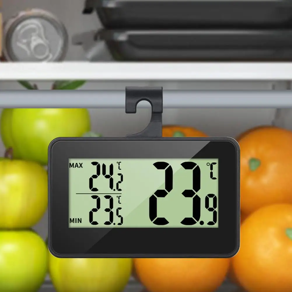 Refrigerator Thermometer Mini Large LCD Display Electronic Refrigerator Thermometer Freezer Moisture-proof Fridge Thermometer