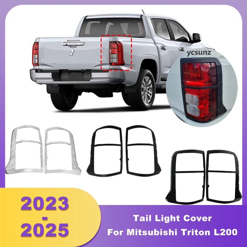 

ABS Chrome Rear Bumper Tail Light Cover Brake Lamps Frame Lamp Hoods For Mitsubishi Triton L200 2023 2024 2025 Double Cabin