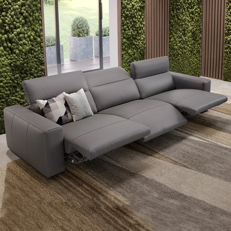 Italian Minimalist Sofa Tofu Block Functional Sofa Villa Living Room Electric Home Theater Sofa Combination