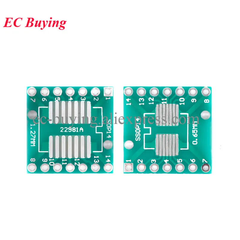 50 יח'\חבילה SOP14/SSOP14/TSSOP14 לטבול תור DIP14 Pinboard SMD 2.54mm פין Pitch 0.65mm/1.27mm PCB מתאם צלחת העברת לוח IC