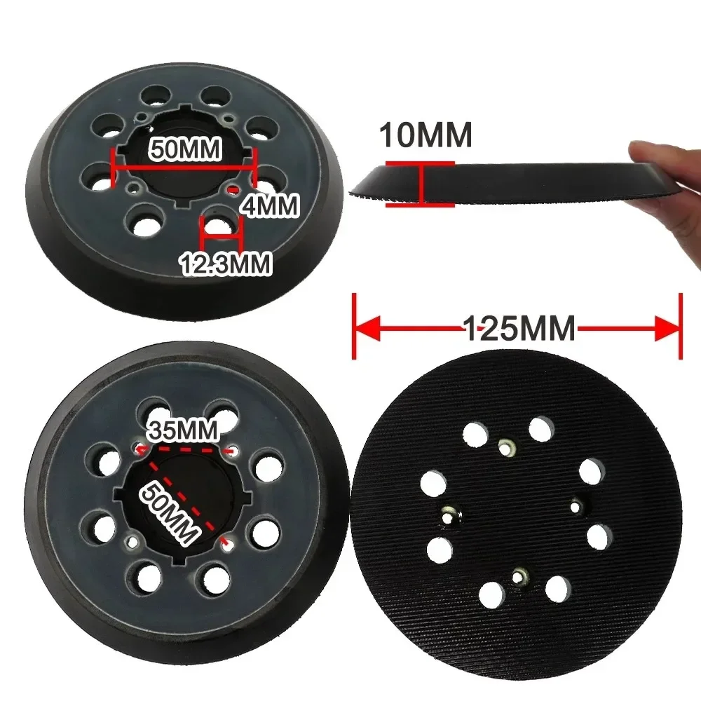 1Pc 5 Inch 125mm 8-Hole Hook&Loop Sanding Pad Backing Plate For DWE6423/6423K, DWE6421/6421K, DCW210B Random Orbital Sander