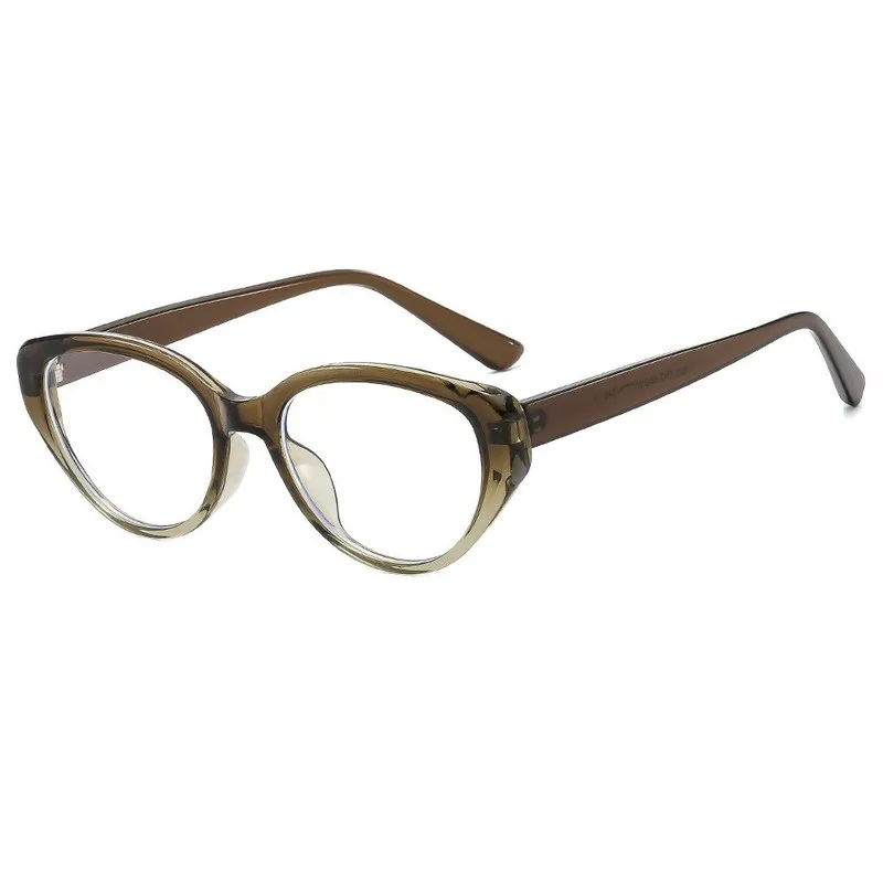Elliptical cat-eye style anti-blue light glasses - Korean version for women as daily decorative glasses