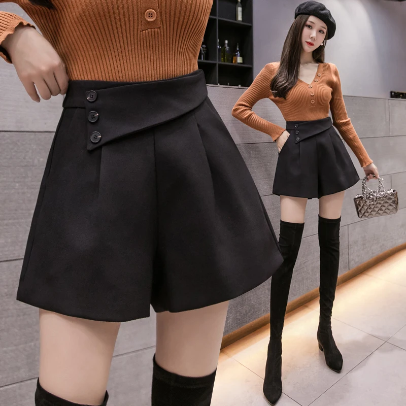 

Ladies Fashion OL High Wasited Woolen Shorts Women Clothes Girls Casual Cute Sexy Booty Shorts Female Outerwear Bootcut BPy3902A