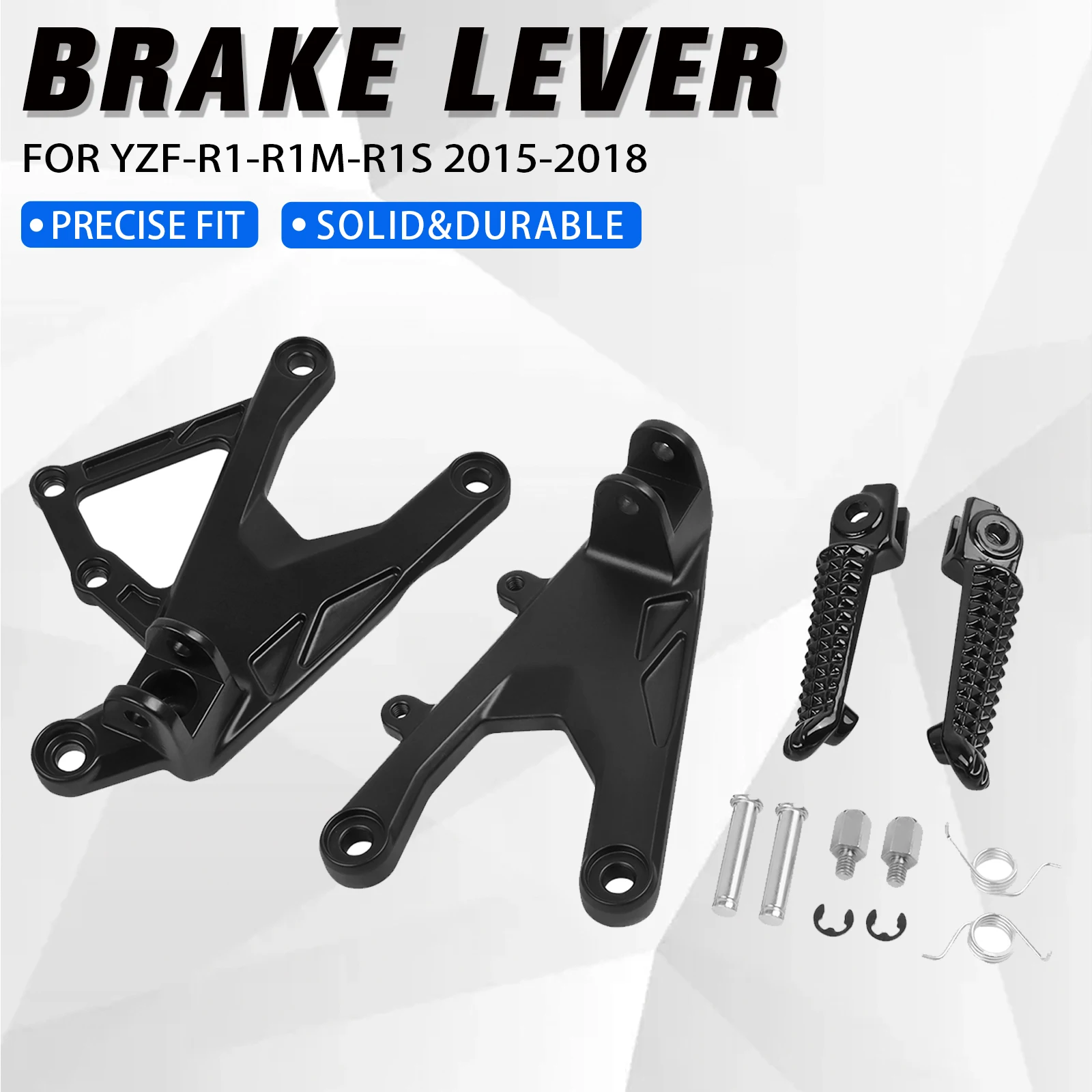 

For Yamaha YZF R1 YZF-R1 R1M R1S 2015-2018 Motorcycle Front Footpegs Foot Pegs Footrest Pedals Bracket Footrest Pedal Set