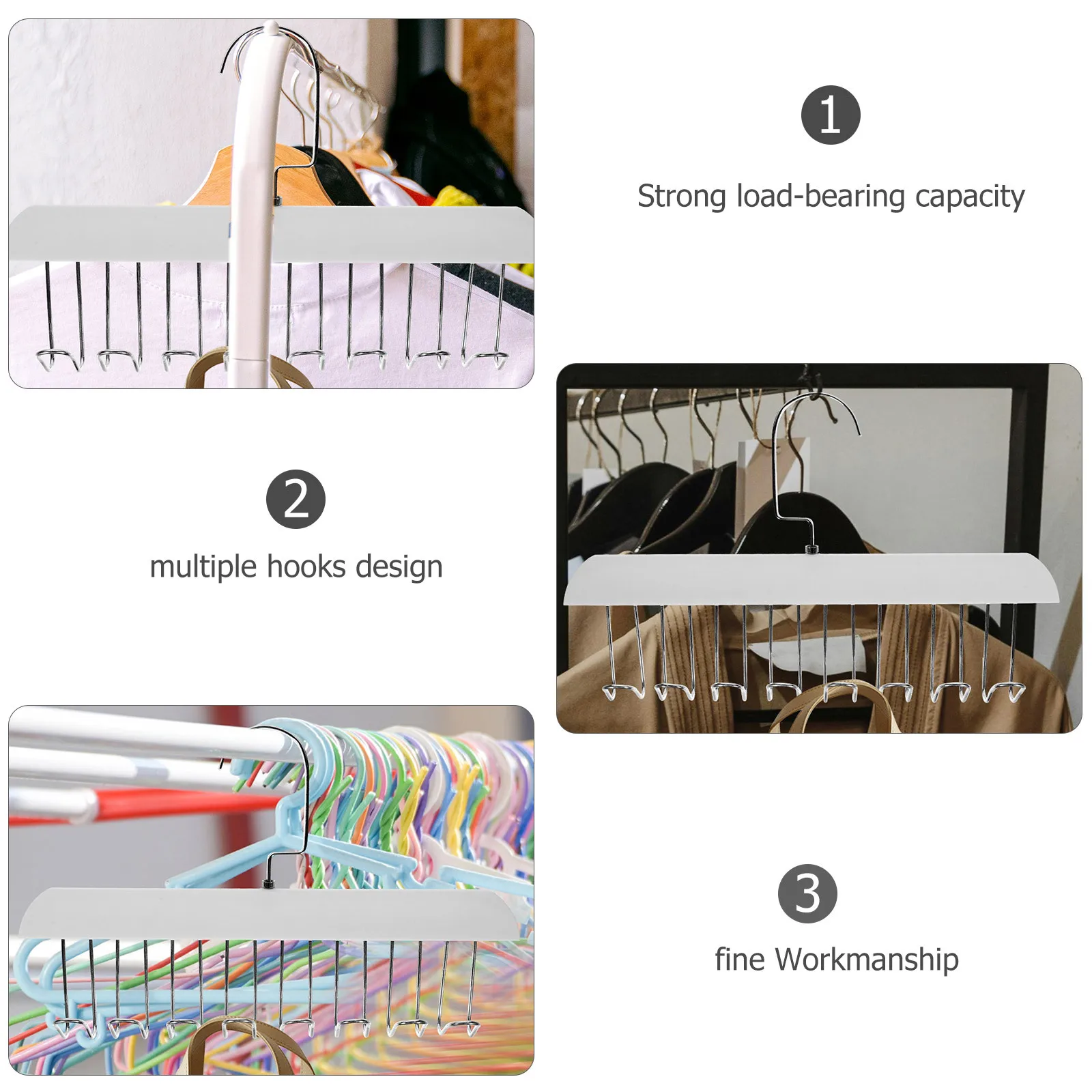 

2Pcs Plastic Clothes Hanger Space Saving Multi-Hooks Bra Organizer for Closet Underwear Tank Tops Storage Rack Home Storage