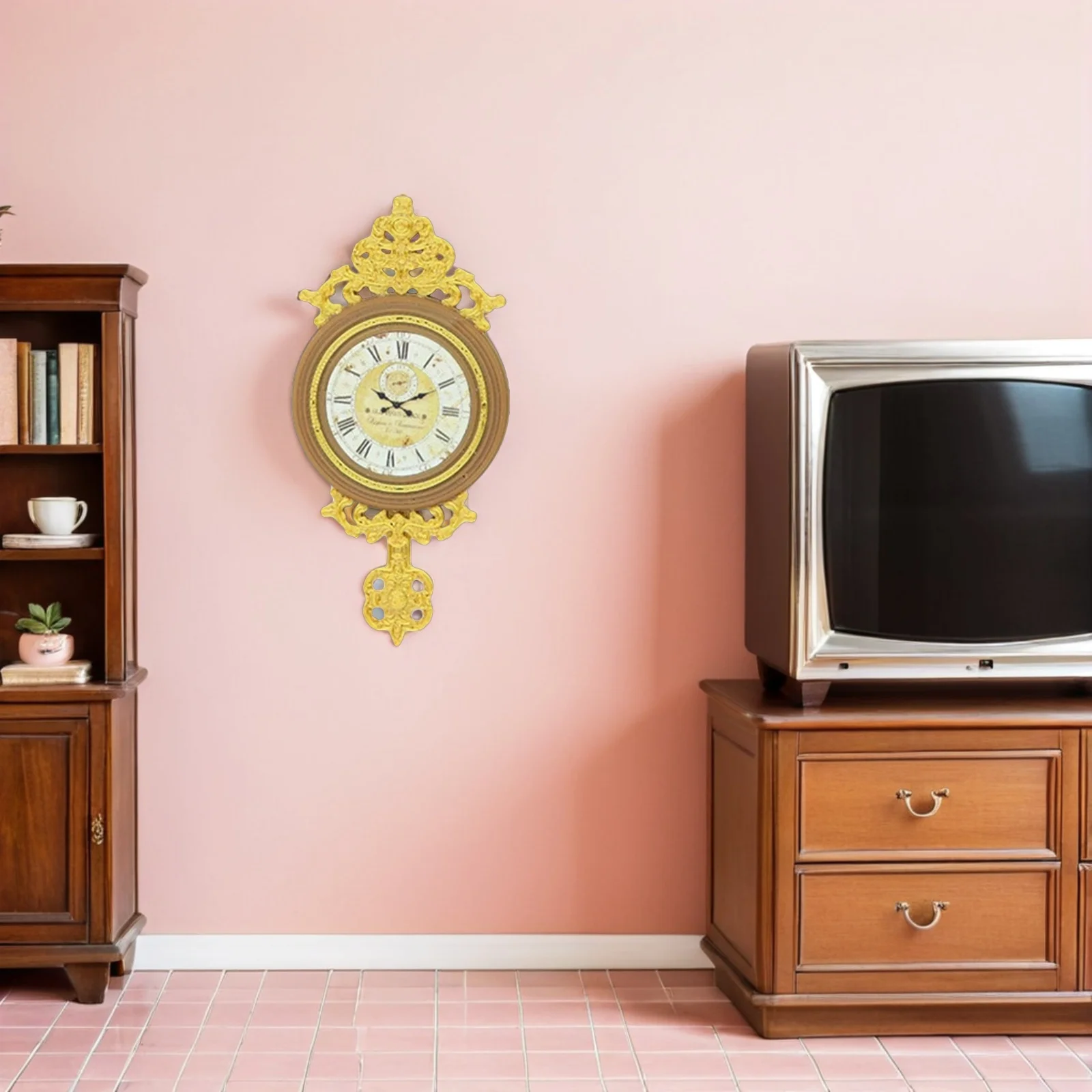 3 stuks retro wandklok decoratieve Romeinse cijfers hangende klok voor poppenhuismeubilair mini-scèneopstelling realistische huissimulatie