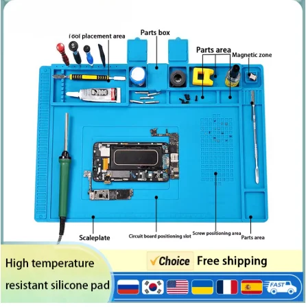 High Temp Silicone Soldering Pad - ESD Safe Heat Insulation Mat for Phone Motherboard Repair