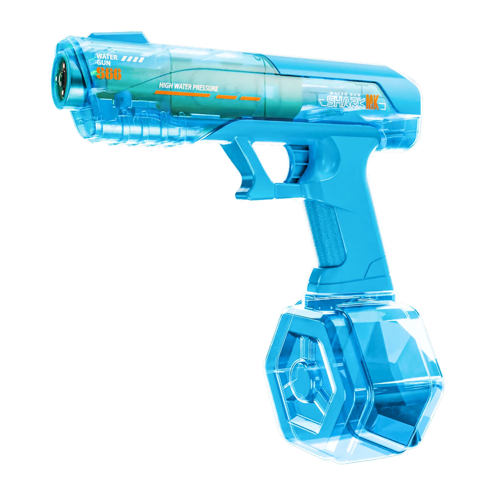 Pistola de agua eléctrica con llama de bozal de pistola realista y juguete de fiesta de piscina de playa al aire libre de verano de gran capacidad