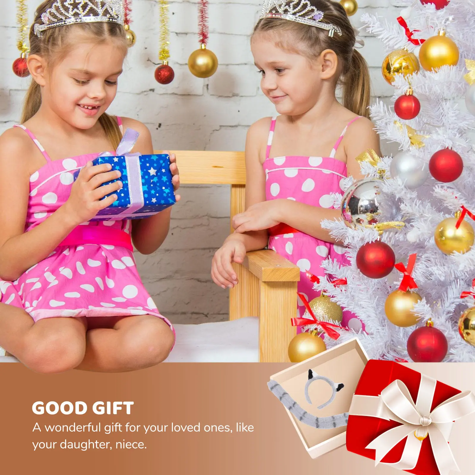 

Набор: очаровательная повязка на голову с ушками животных и подходящим декором в виде хвоста – универсальный, удобный головной убор для тематических вечеринок, фестивалей, танцев и костюмов