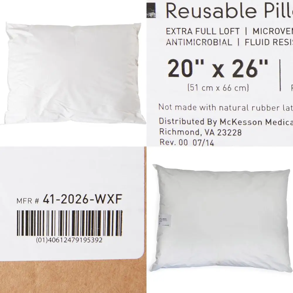 Wiederverwendbare Krankenhausbettkissen, 12er-Pack, mit Vinyl überzogen, schmutzabweisend und feuchtigkeitsbeständig, weiß, 20 Zoll lang, medizinisches Kissen