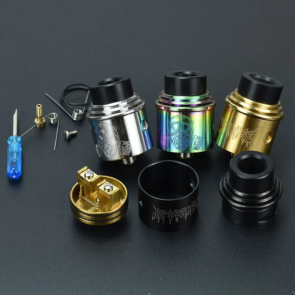 Atomizador de goteo reconstruible Apocalypse GEN 2 RDA, flujo de aire ajustable de 24mm de diámetro con PIN Squonk BF para caja Mod 510