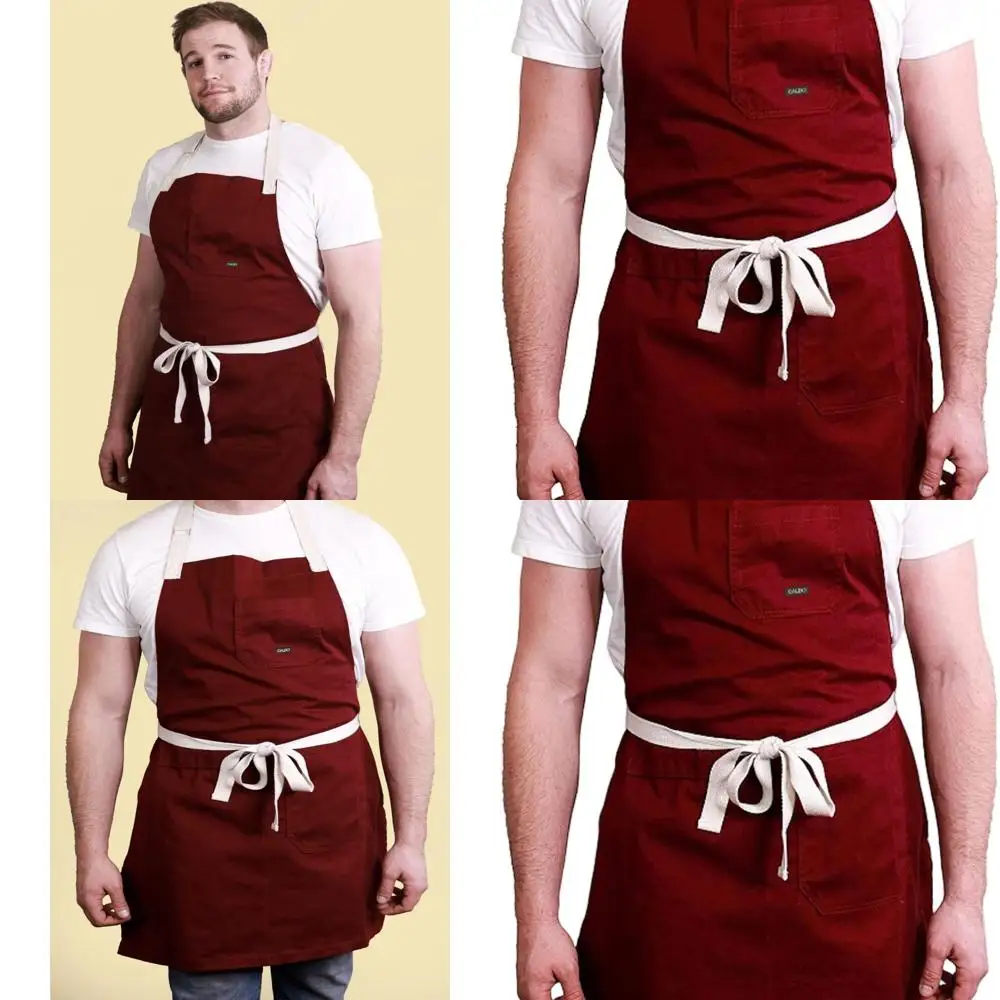 

Cotton Daily Chef Apron - Burgundy for Men & Women Cooking