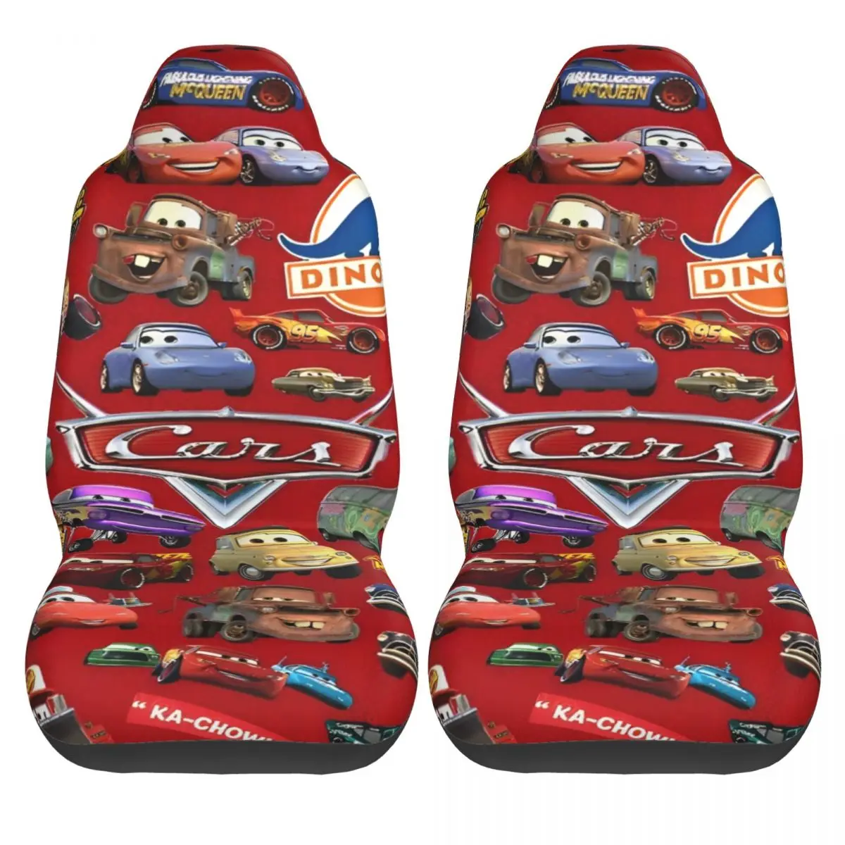 

Чехлы на автомобильные сиденья Pixar Lightning McQueen Cars, защитные чехлы из полиэстера, модные зимние чехлы из двух частей