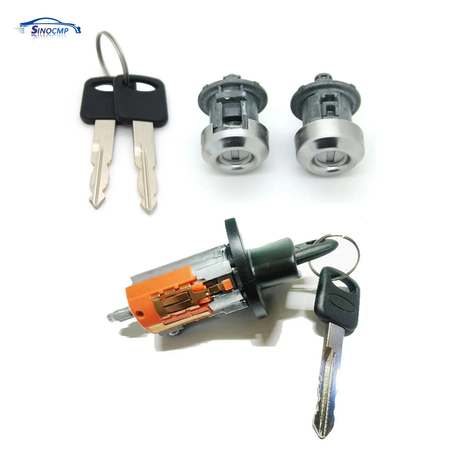 

3 PCS 707624 703362 Ignition Door Switch Lock Cylinder W/2 Logo Keys Car Engine Replacement Parts For 2005-2007 Ford F-250