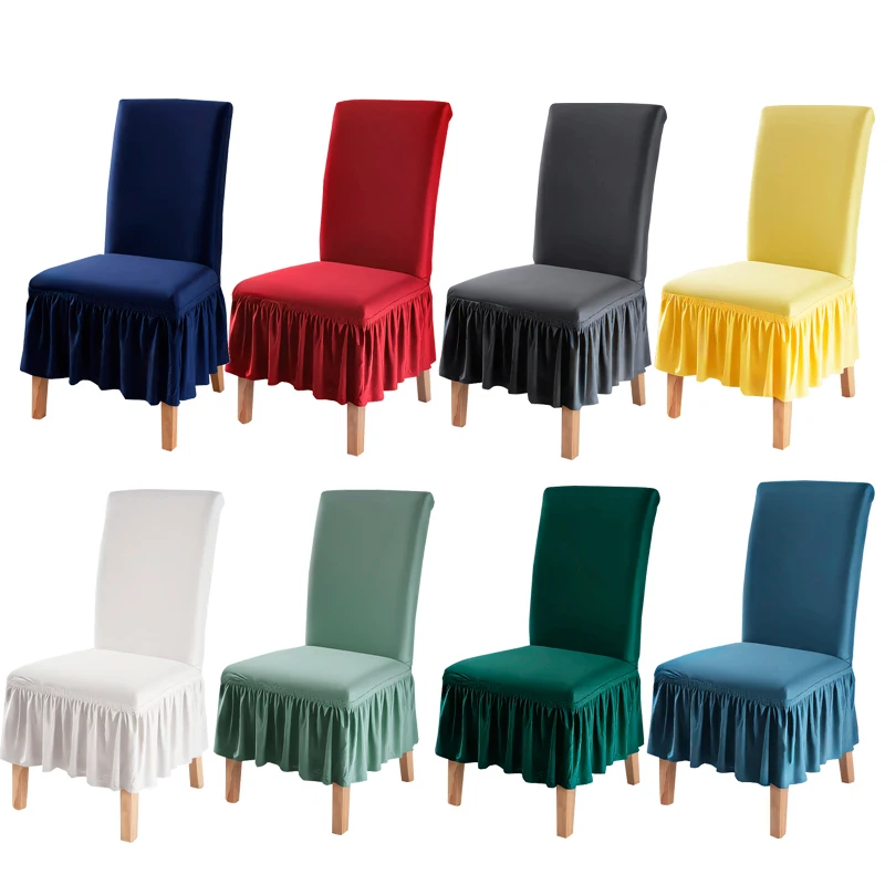 Stretch Spandex Dining Chair Cover Protectors Super Fit Banquet Chair Seat Slipcovers for Hotel and Wedding Ceremony chair skirt