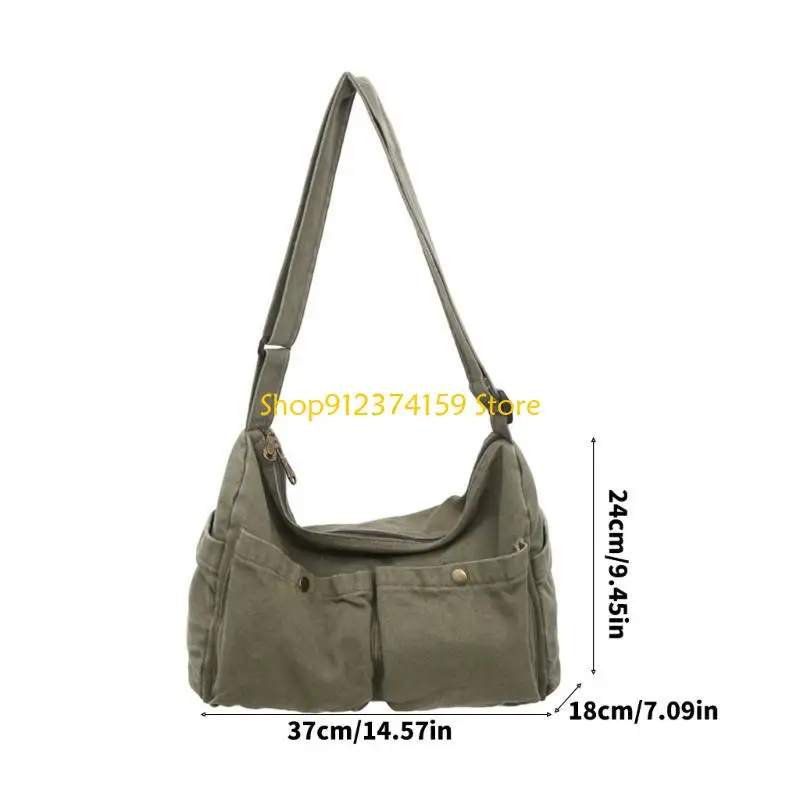 

G5AE Bag Canvas Crossbody Bag with Multiple Pockets Shoulder Laptop Bag