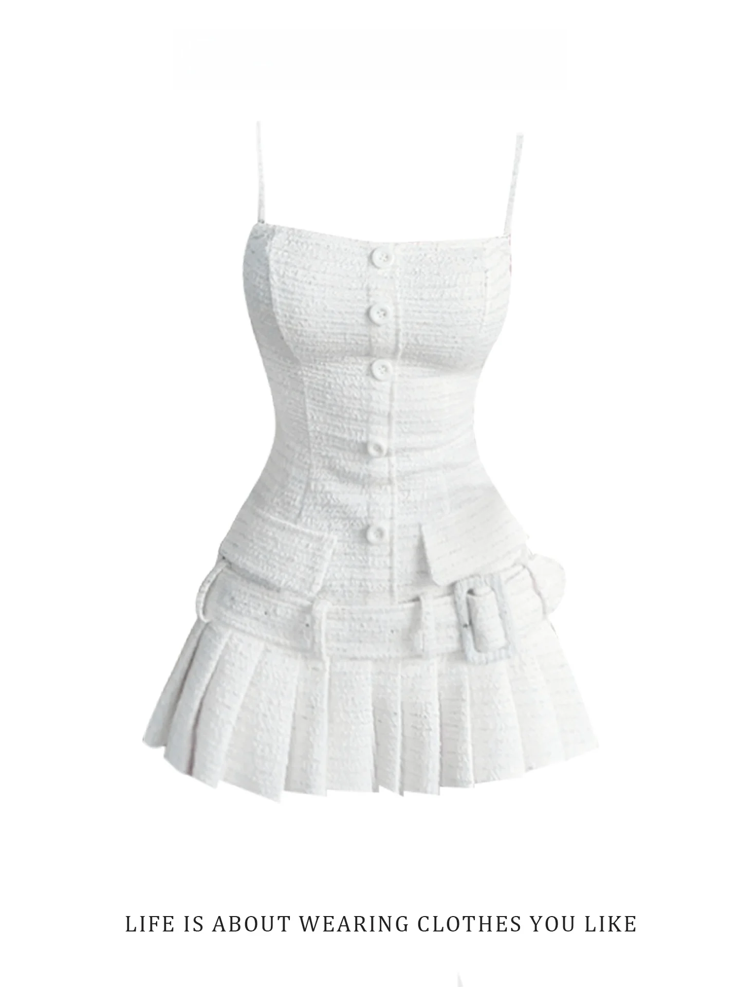 

Женская плиссированная юбка Ele Gaositong Strapl Dr, лето 2022, с застежкой талии, корейская облегающая повседневная одежда